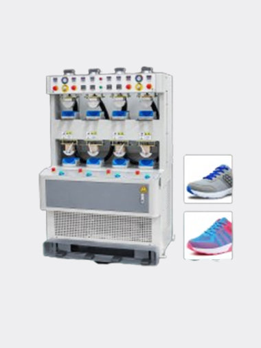 Four cold and four hot shoe toe shaping machine